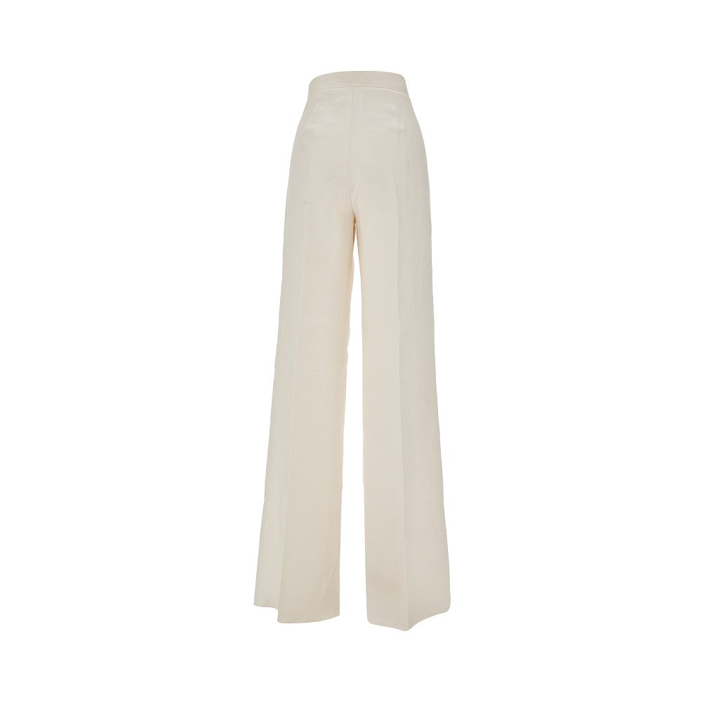Pantalone sartoriale a gamba ampia in lino