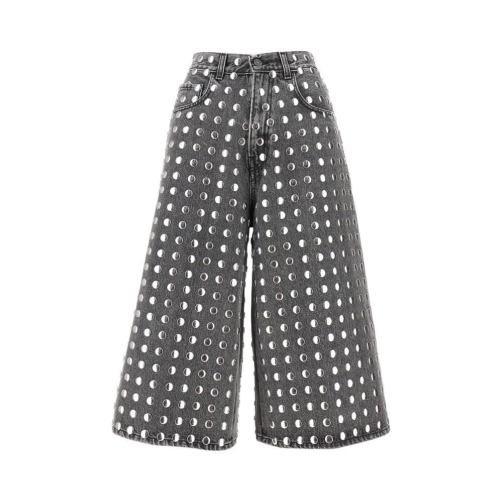 Studded 'Belle' denim bermuda shorts