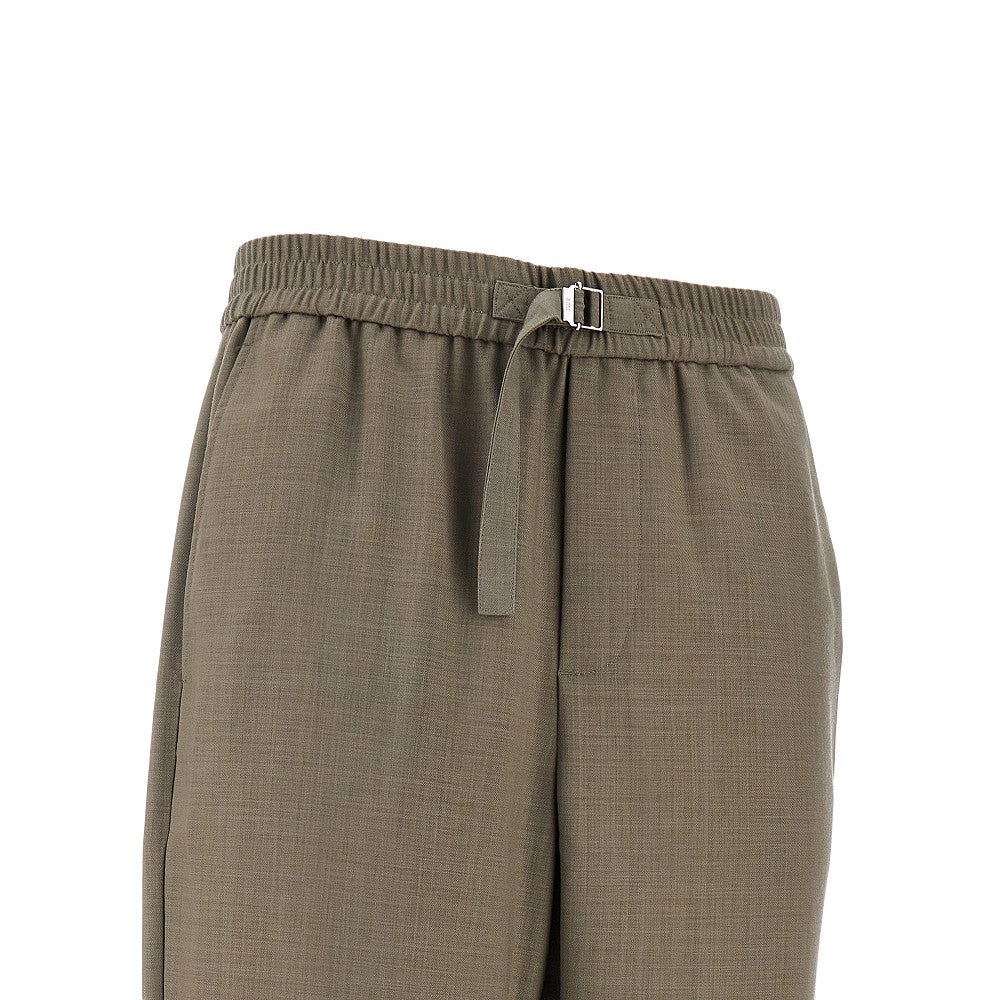 Wool pants with elasticated waist