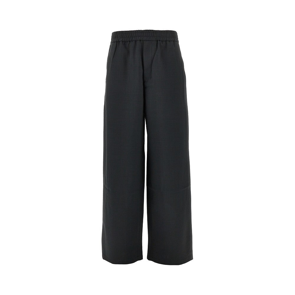 Wool pants with elasticated waist