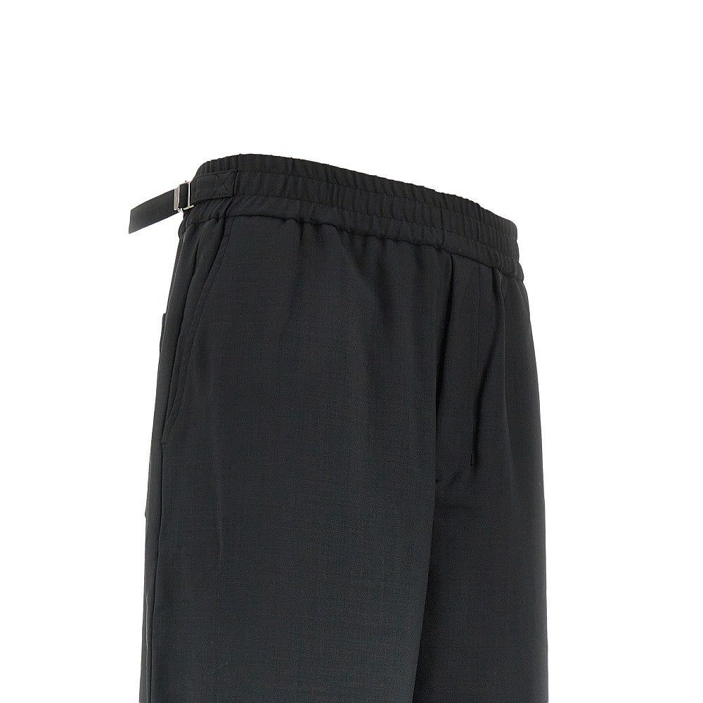 Wool pants with elasticated waist