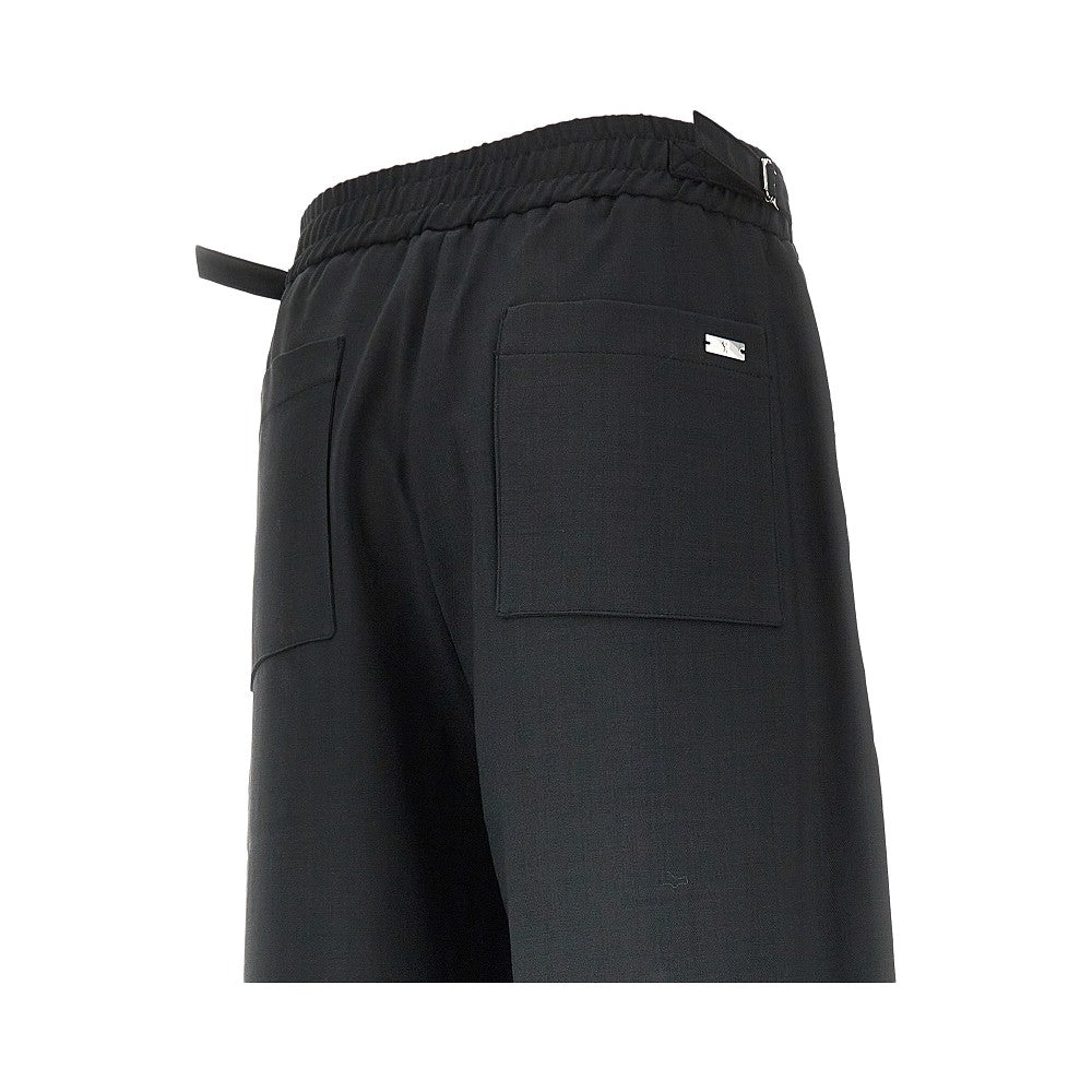 Wool pants with elasticated waist