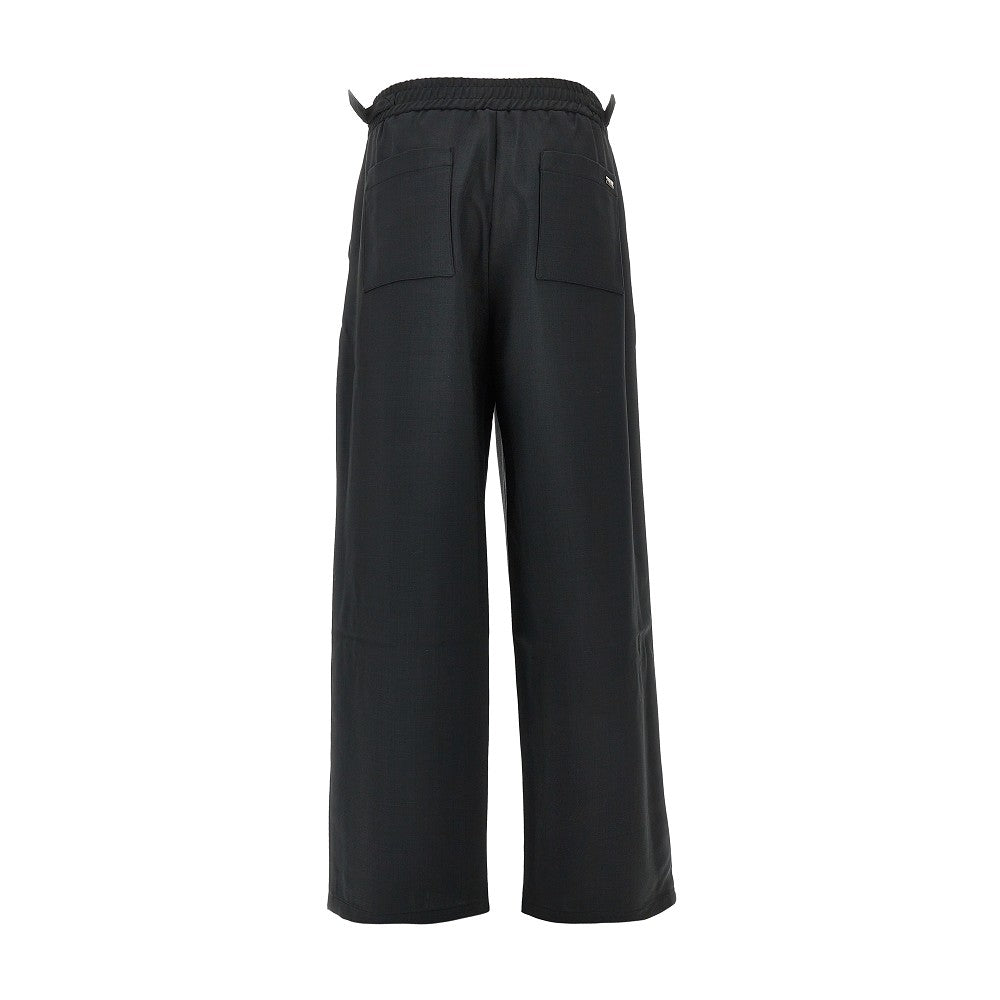 Wool pants with elasticated waist