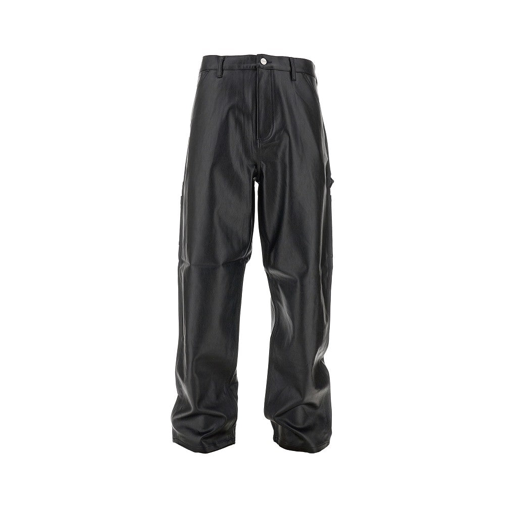 Pantalone 'Single Knee' in pelle sintetica