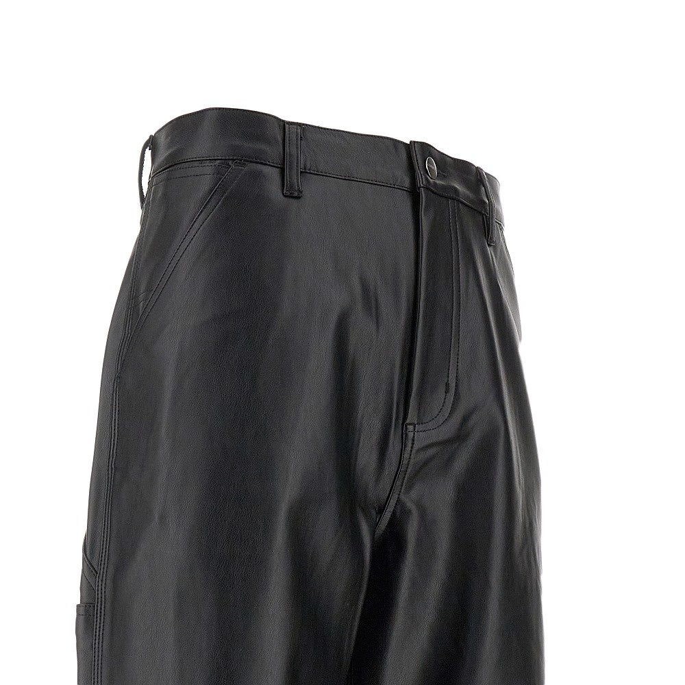 Pantalone 'Single Knee' in pelle sintetica