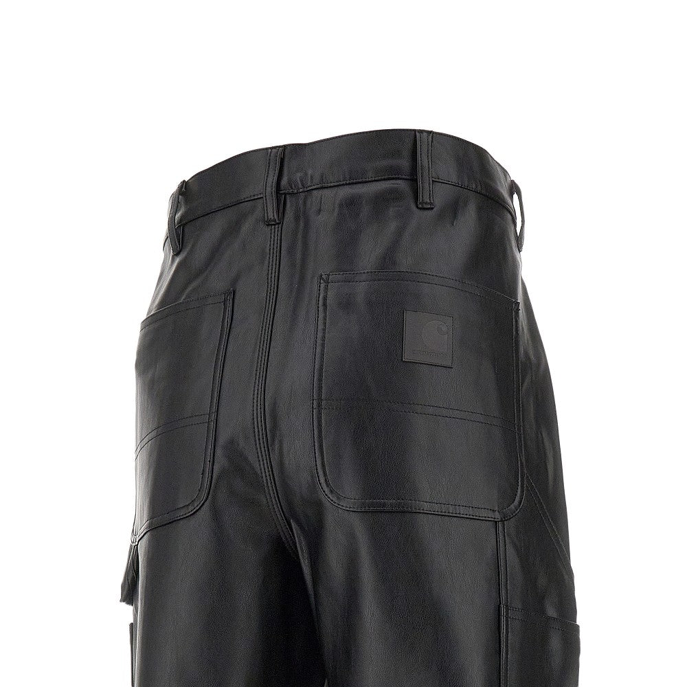 Pantalone 'Single Knee' in pelle sintetica