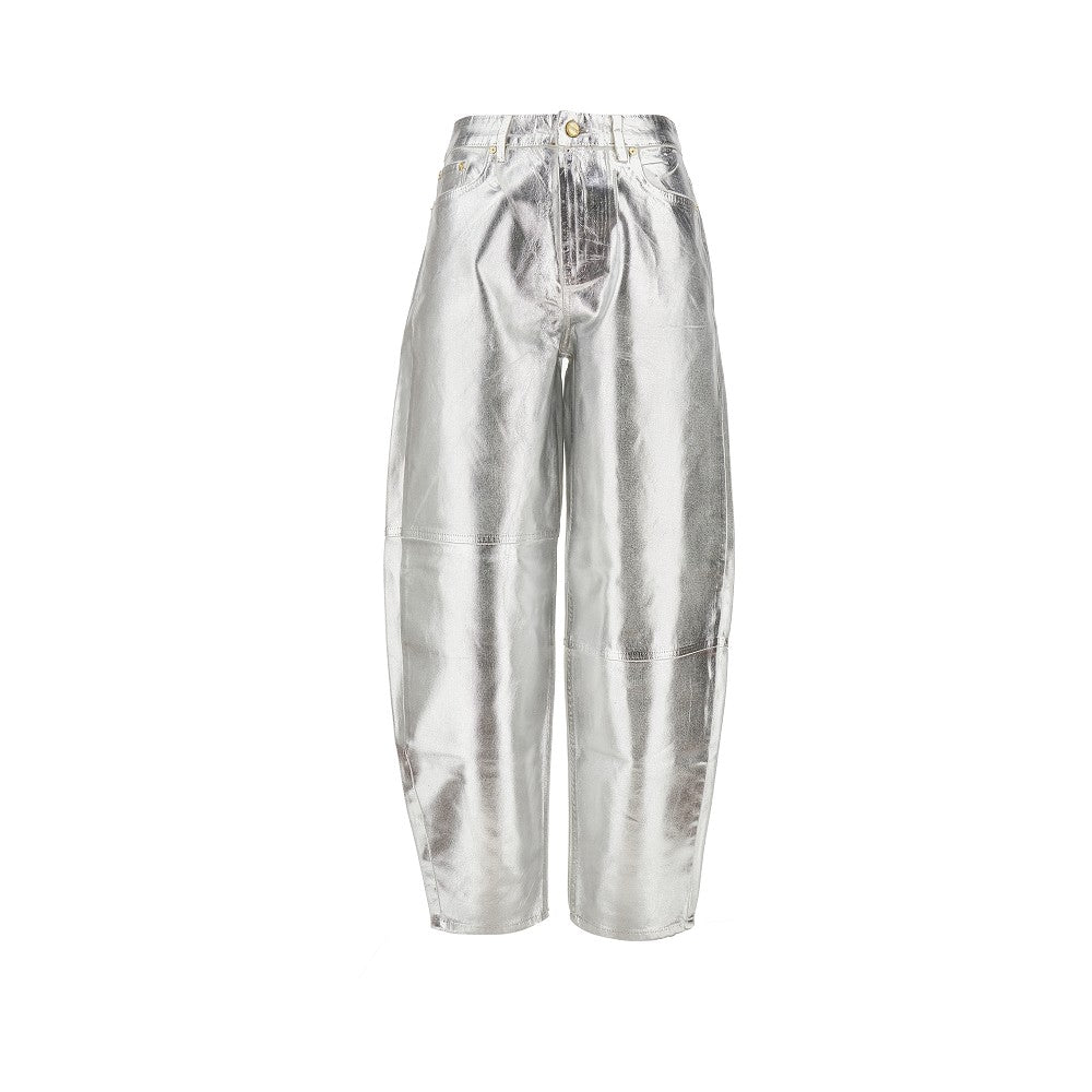 Jeans in denim metallizzato