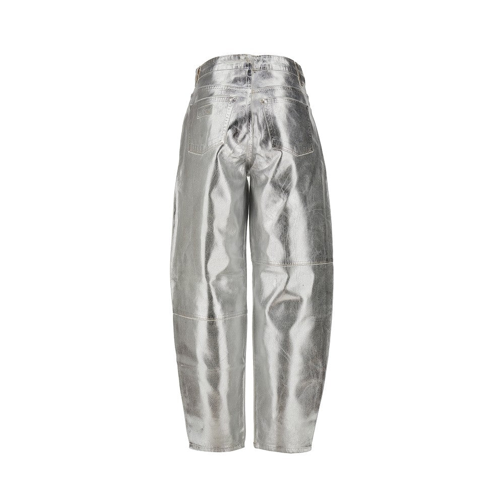 Jeans in denim metallizzato