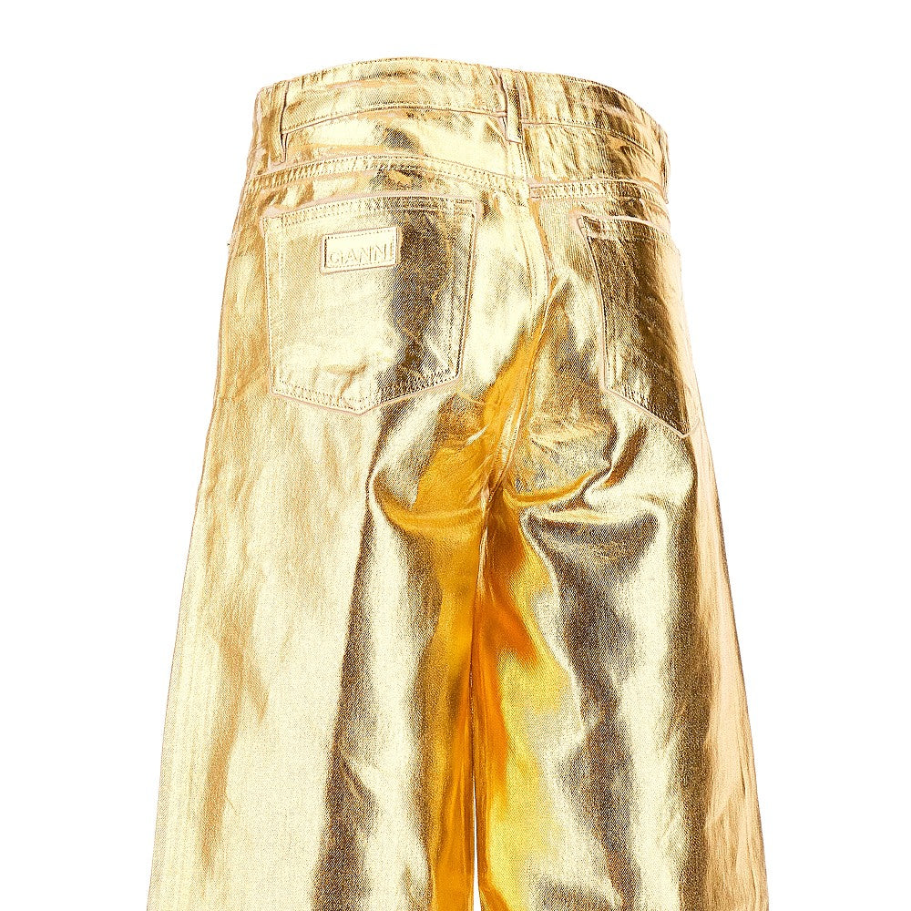 Pantalone in denim spalmato