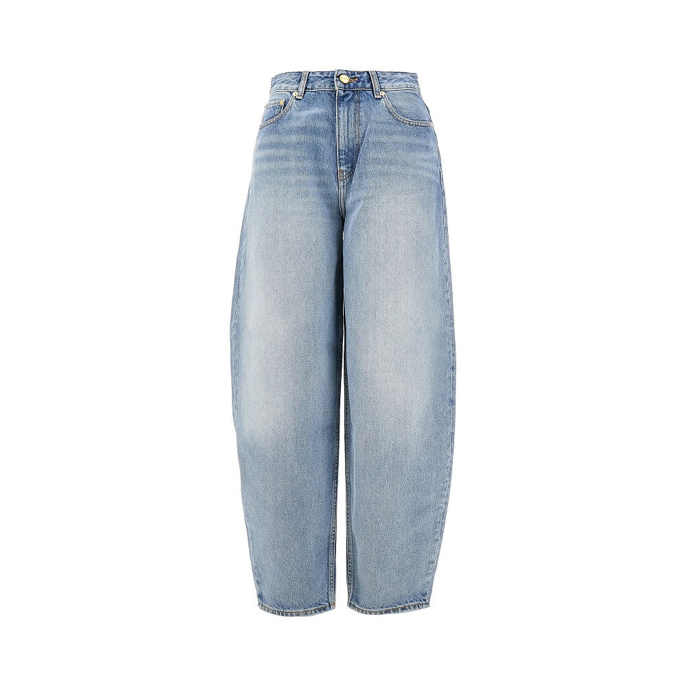 Jeans in cotone organico con gamba curva