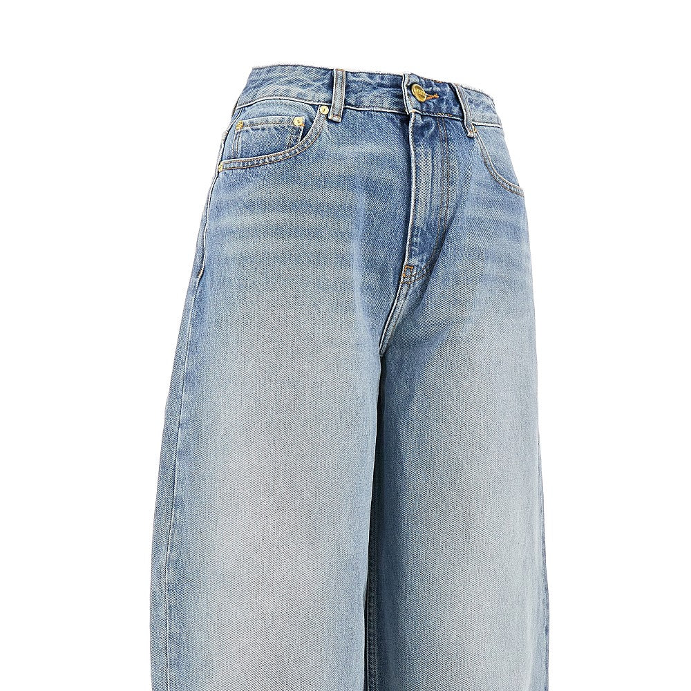 Jeans in cotone organico con gamba curva