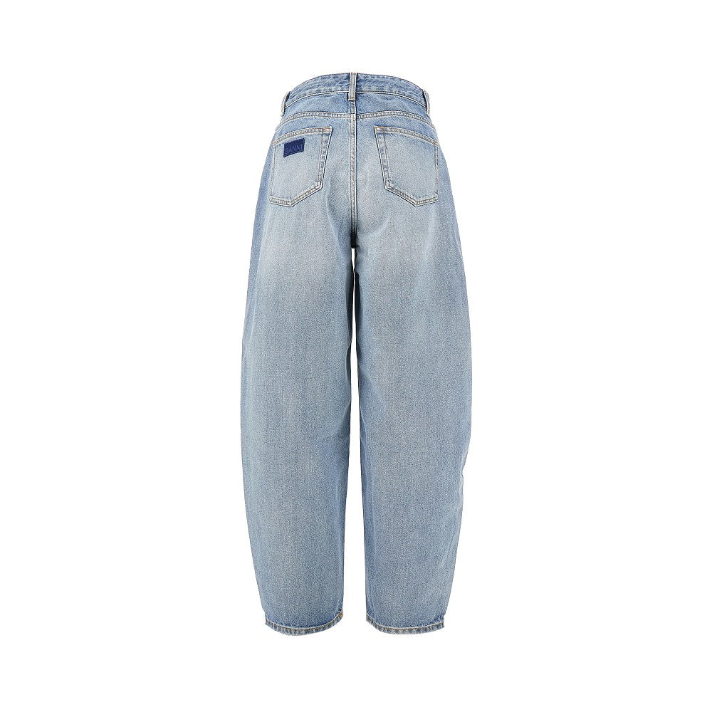 Jeans in cotone organico con gamba curva