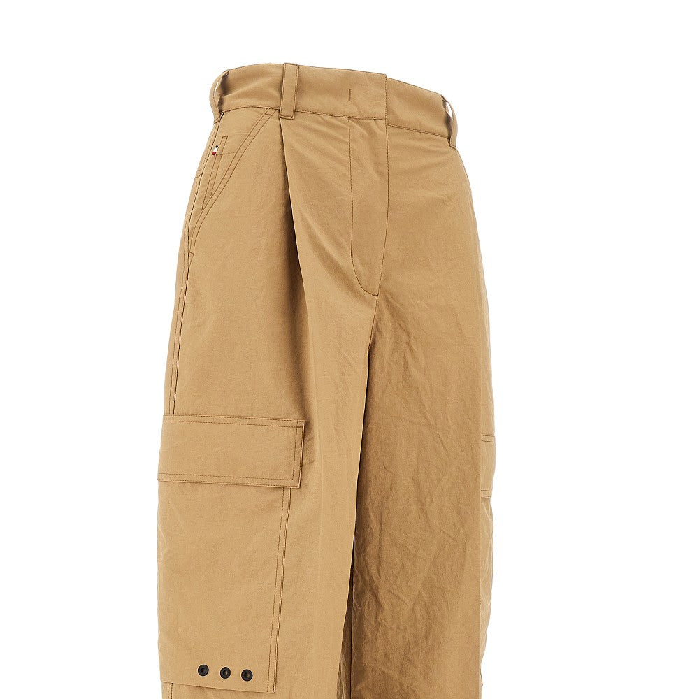 Wide leg nylon cargo pants