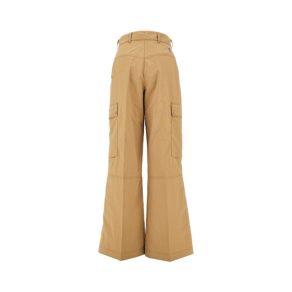 Wide leg nylon cargo pants