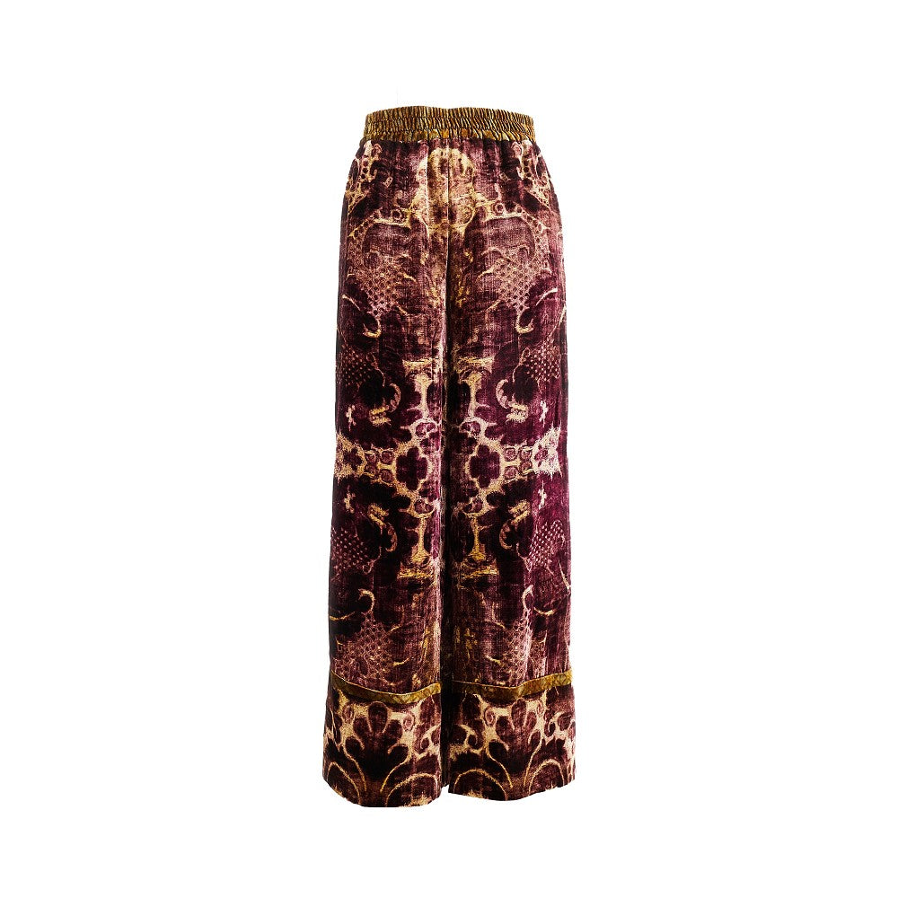 Pantalone ampio in ciniglia stampata