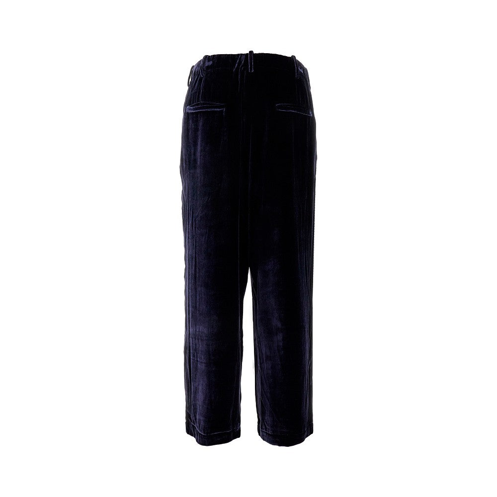 Velvet pants with contrasting piping