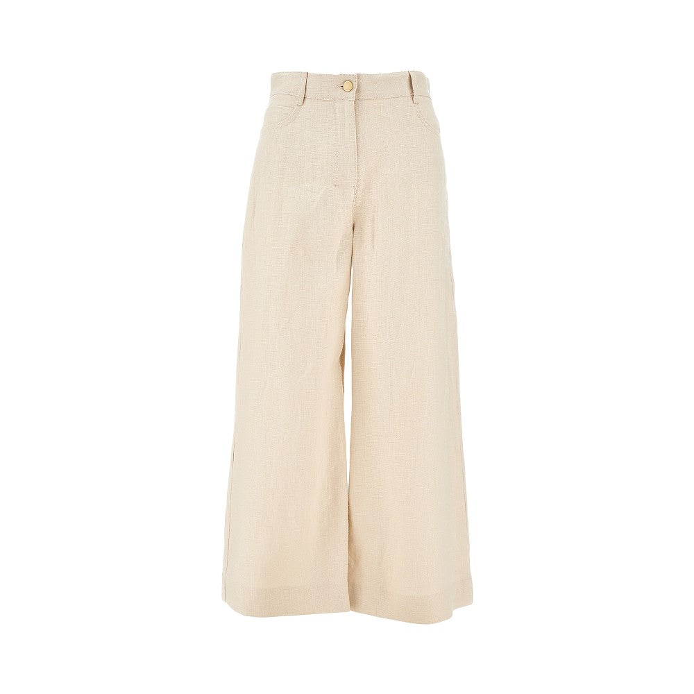 Pantalone wide-leg in lino