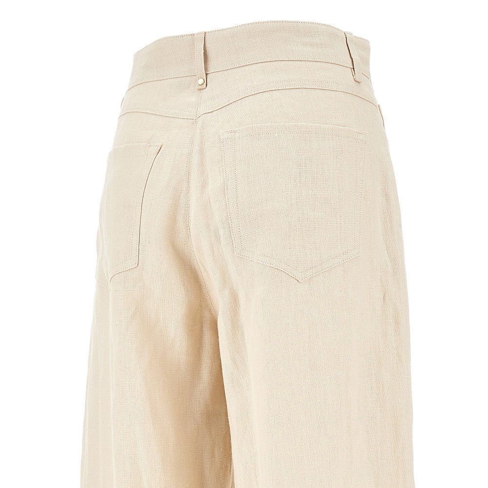 Pantalone wide-leg in lino