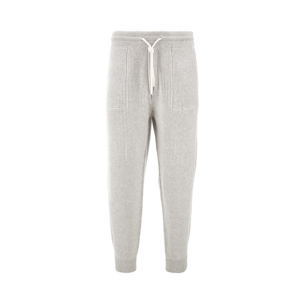 Ribbed cashmere pants