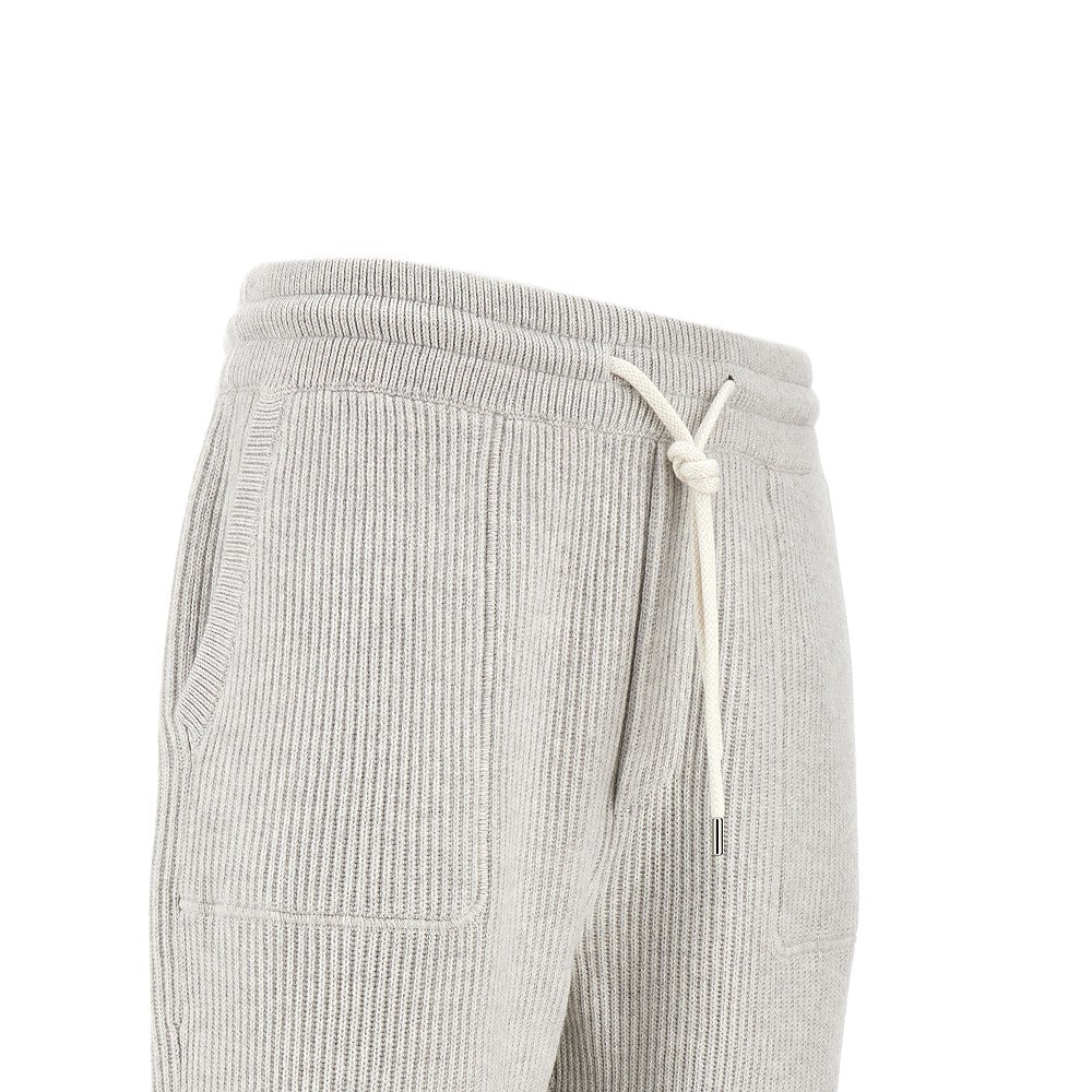 Ribbed cashmere pants