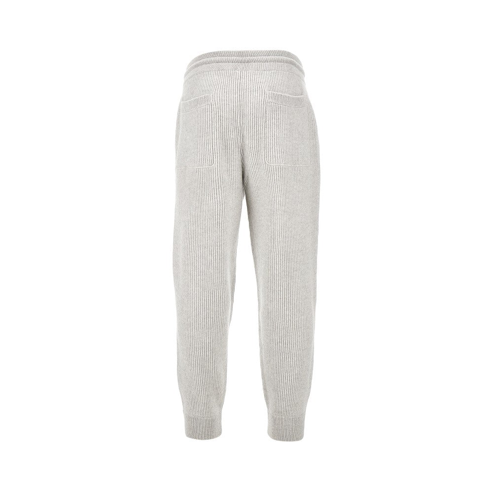 Ribbed cashmere pants