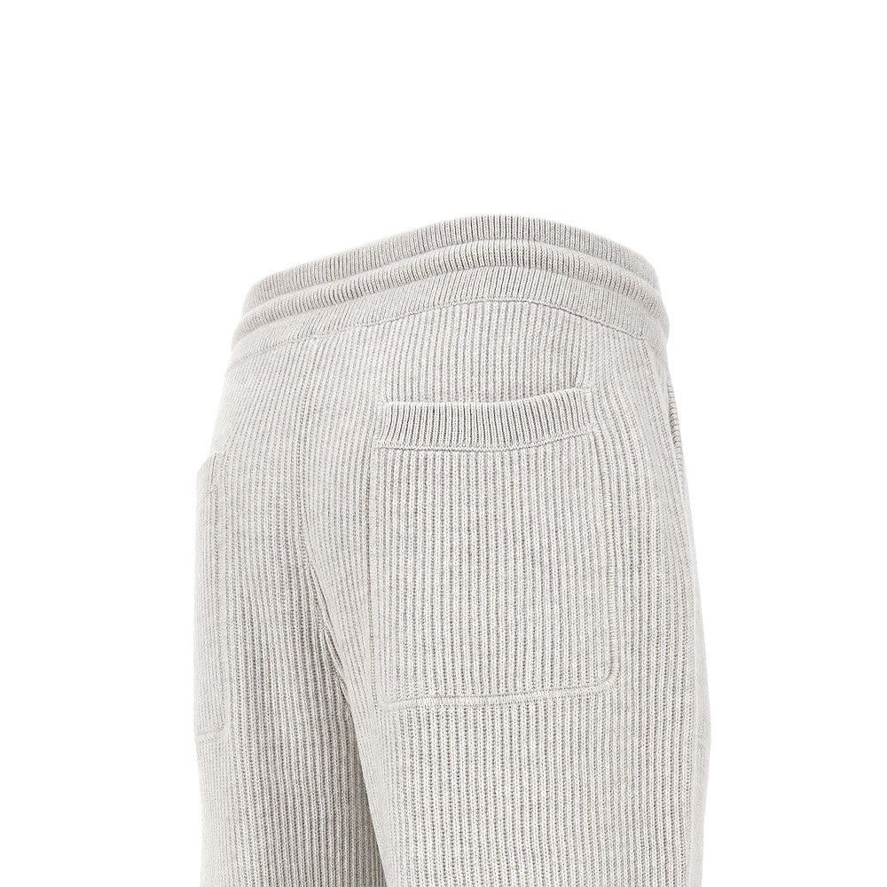 Ribbed cashmere pants