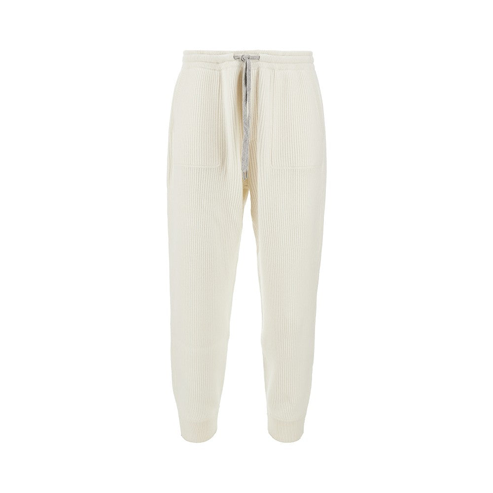 Ribbed cashmere pants