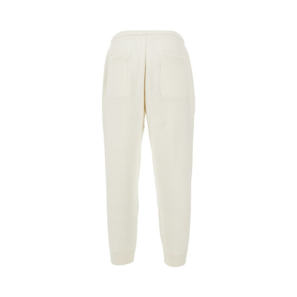 Ribbed cashmere pants