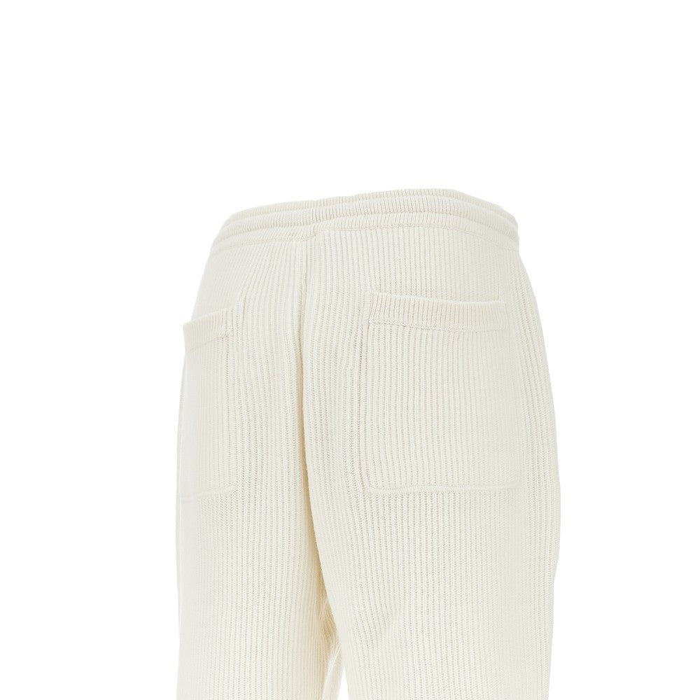 Ribbed cashmere pants