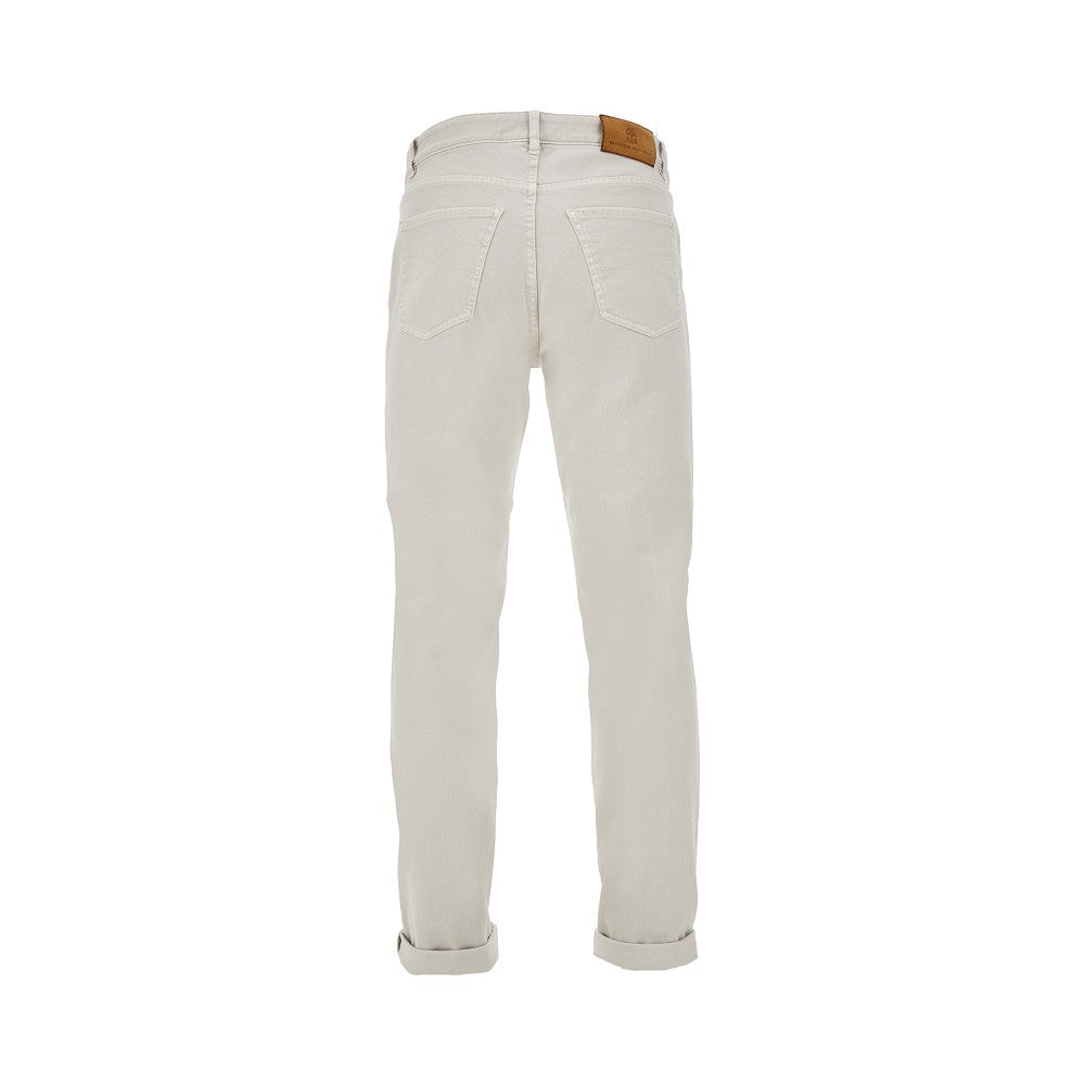 Pantalone in denim tinto in capo