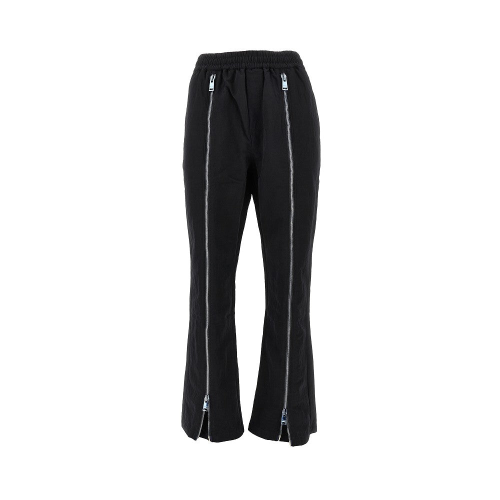 Satin nylon bootcut track pants