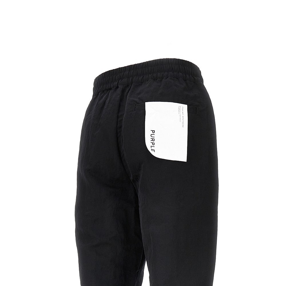 Satin nylon bootcut track pants