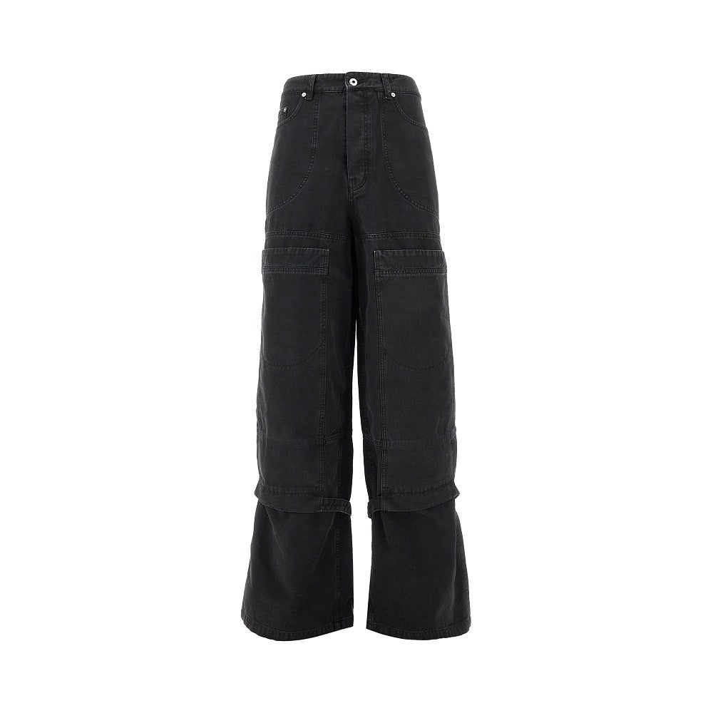 Pantalone utility in tela