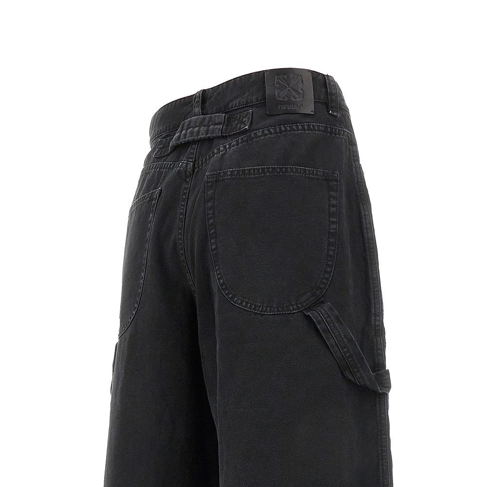 Pantalone utility in tela