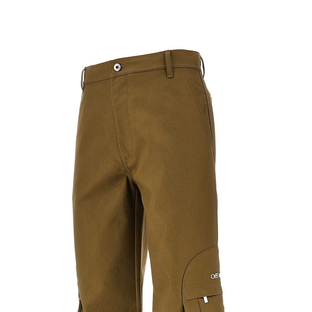 Pantalone cargo in gabardine