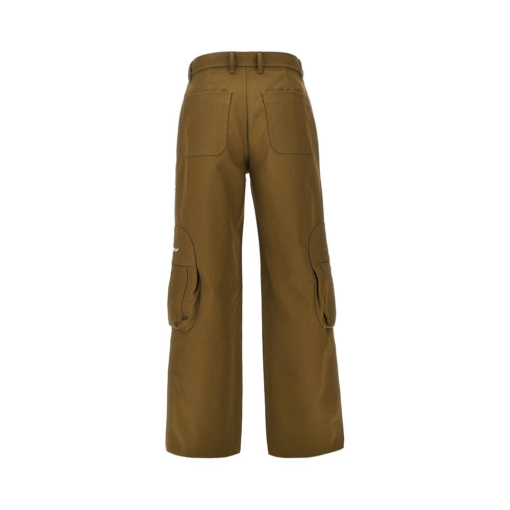 Pantalone cargo in gabardine
