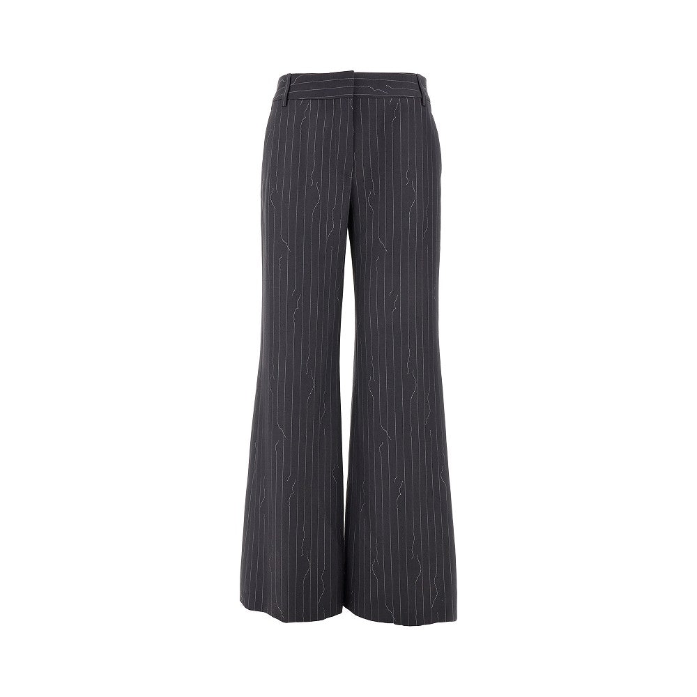 Pinstriped wide leg pants