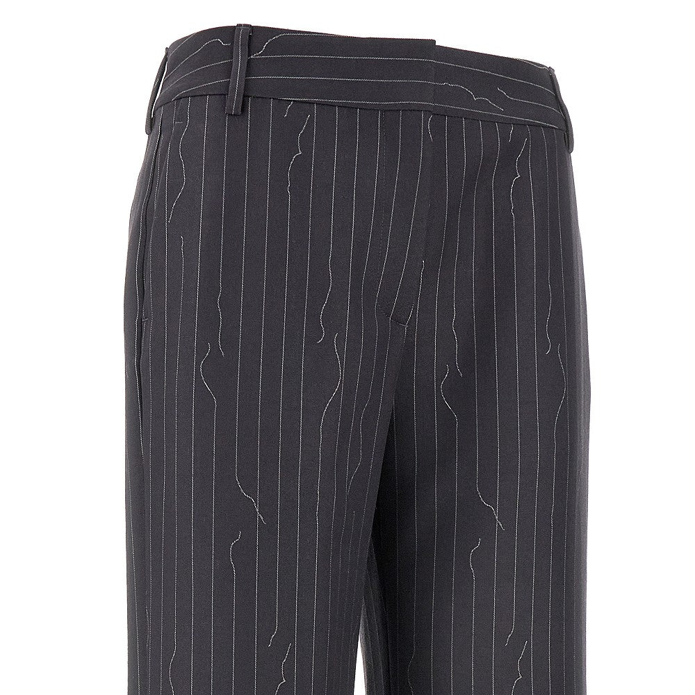 Pinstriped wide leg pants