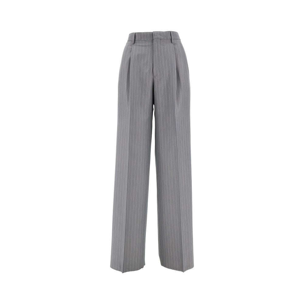 Pantalone gessato con pince