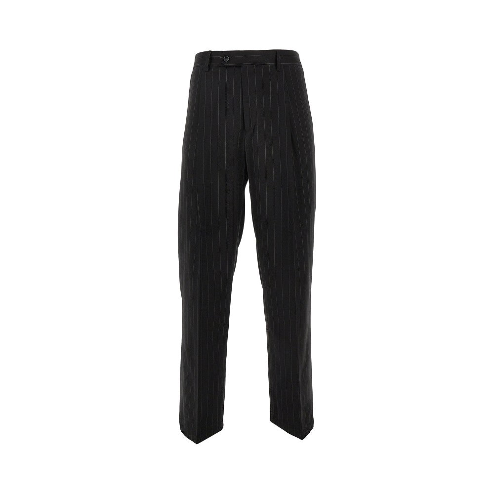 Pinstriped twill pants with darts