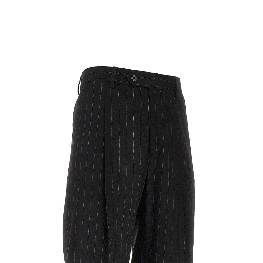 Pantalone in twill gessato con pinces