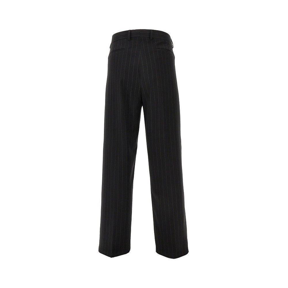 Pinstriped twill pants with darts