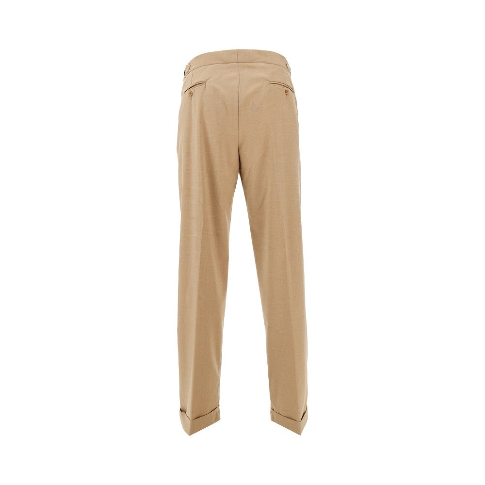 Pantalone con pinces in misto lana