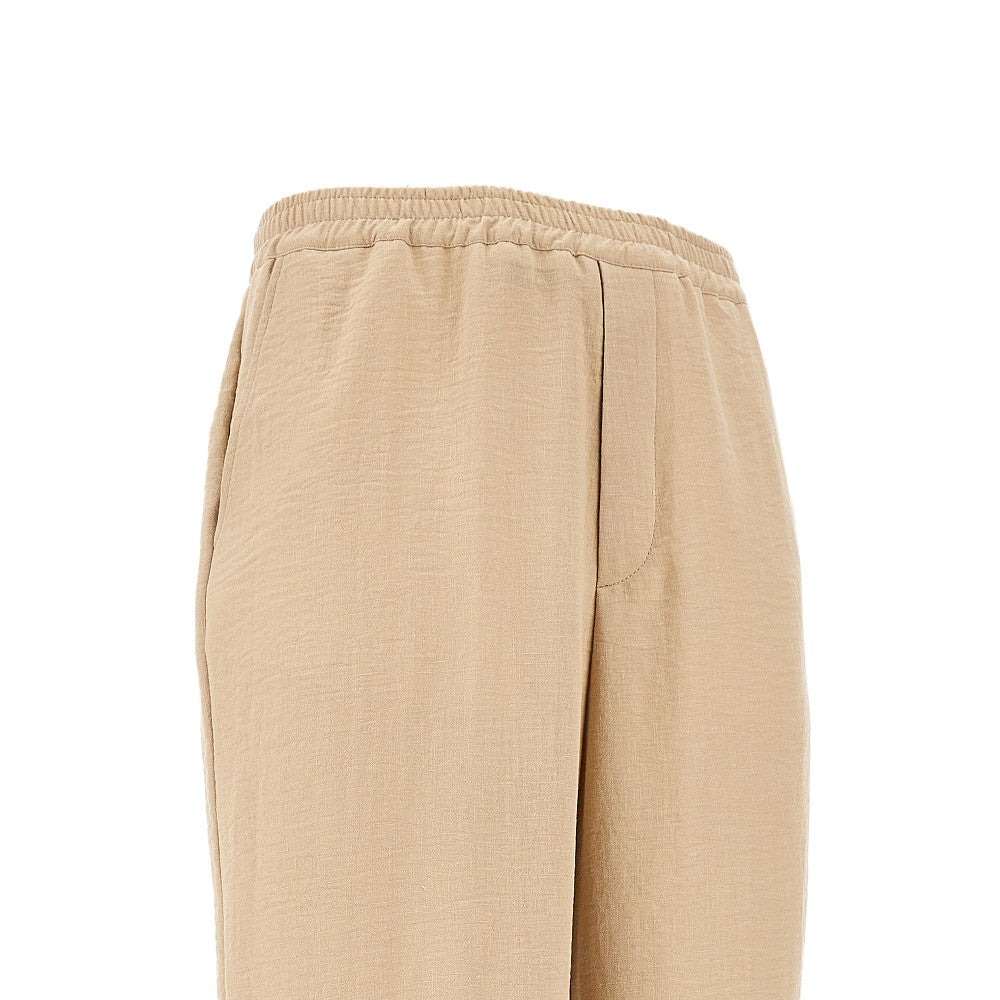 Pantalone in tela con vita elasticizzata