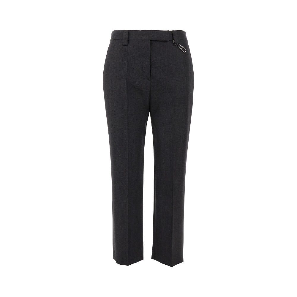Gabardine pants with safety pin