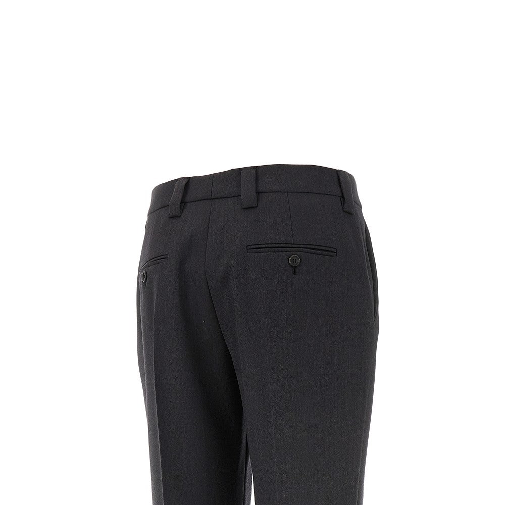 Gabardine pants with safety pin