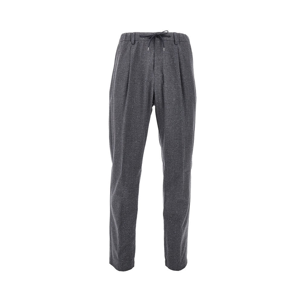 Mouliné wool-blend pants