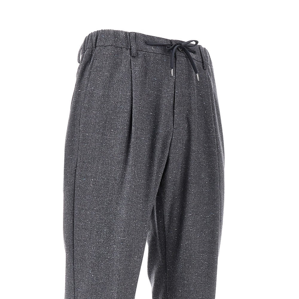 Mouliné wool-blend pants