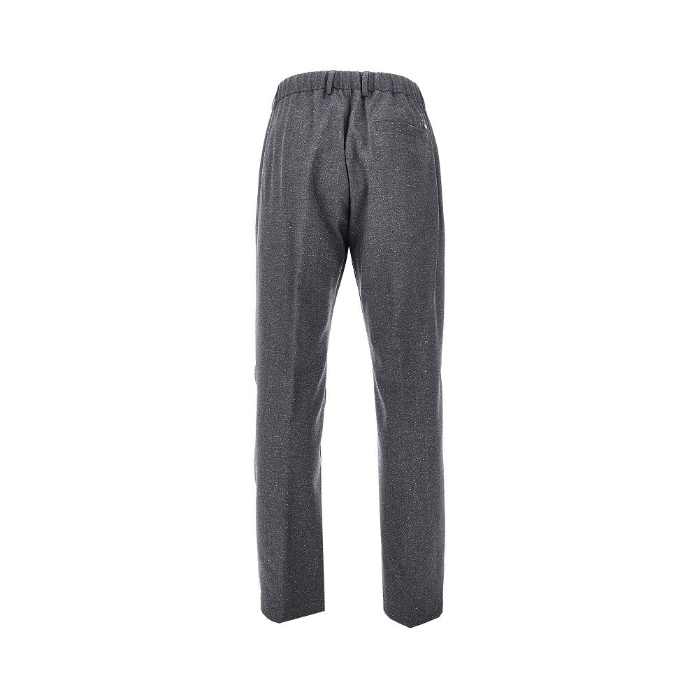 Mouliné wool-blend pants