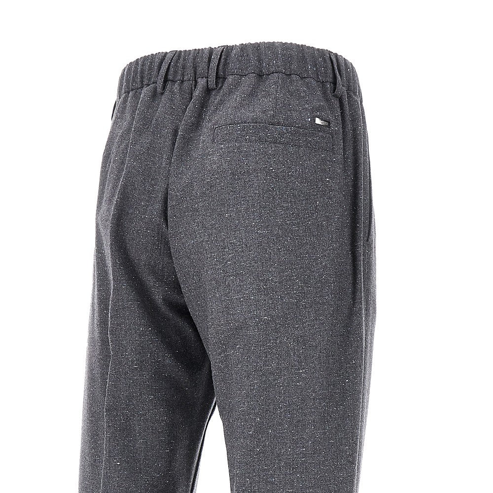 Mouliné wool-blend pants